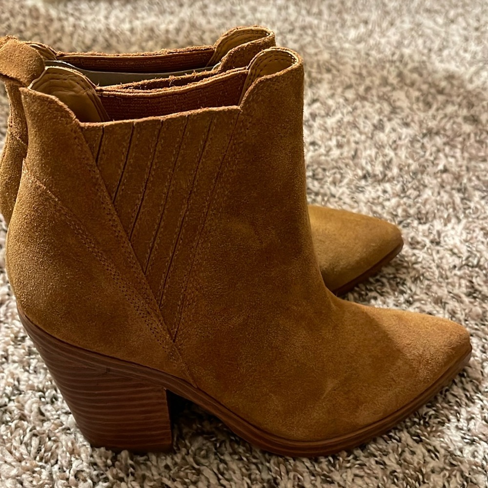 Marc Fisher camel ankle boots